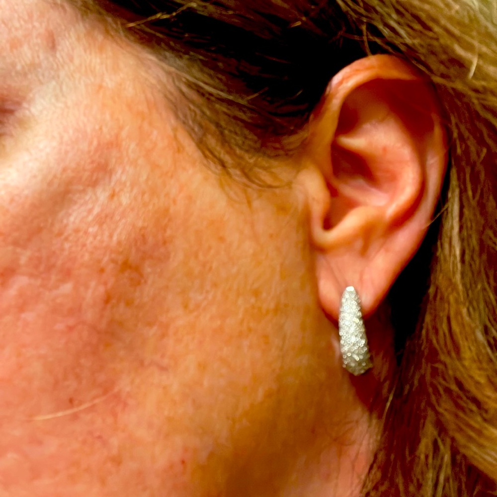 Pave’ diamond hoops. Sparkle your way across town!